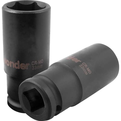 Soquete sextavado longo de impacto, 23 mm, encaixe de 1/2"
