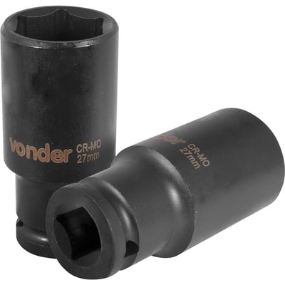 Soquete sextavado longo de impacto, 27 mm, encaixe de 1/2"