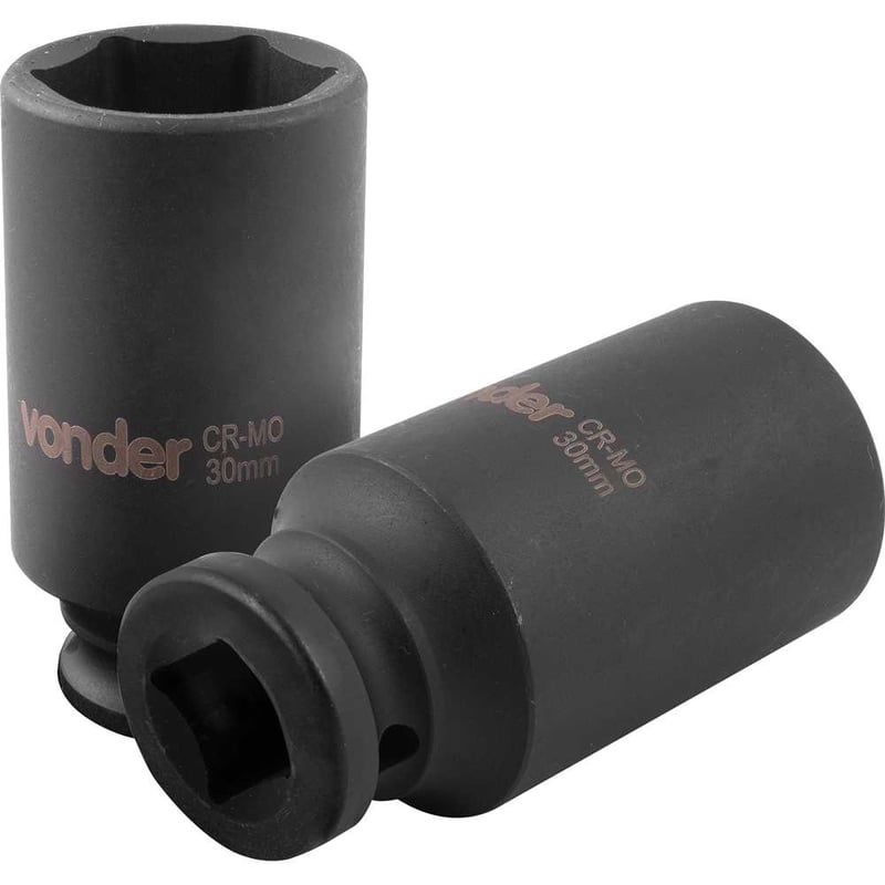 Soquete sextavado longo de impacto, 30 mm, encaixe de 1/2"