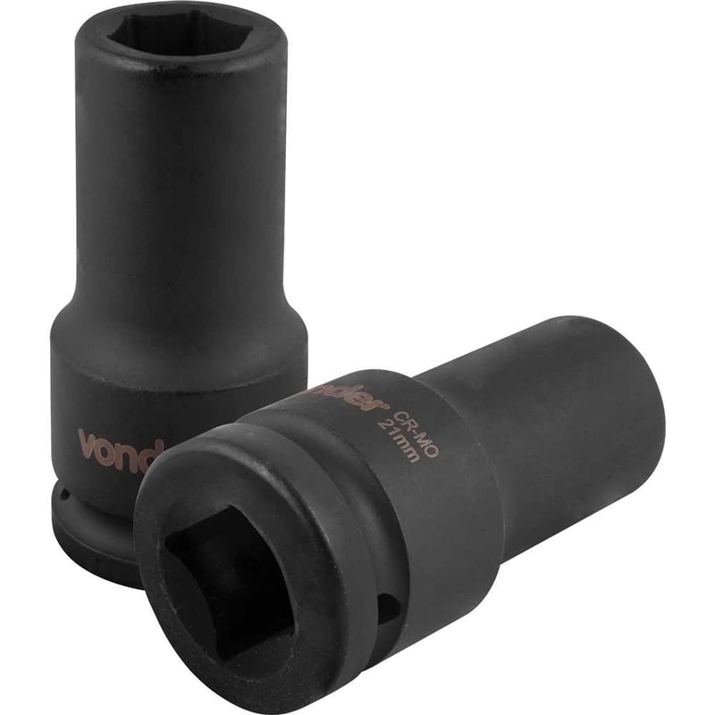 Soquete sextavado longo de impacto, 21 mm, encaixe de 3/4"