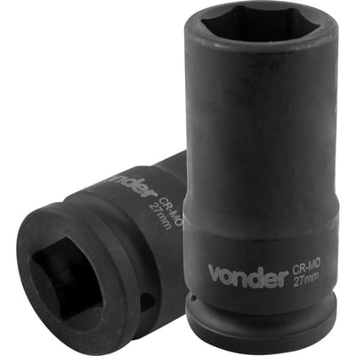 Soquete sextavado longo de impacto, 27 mm, encaixe de 3/4"