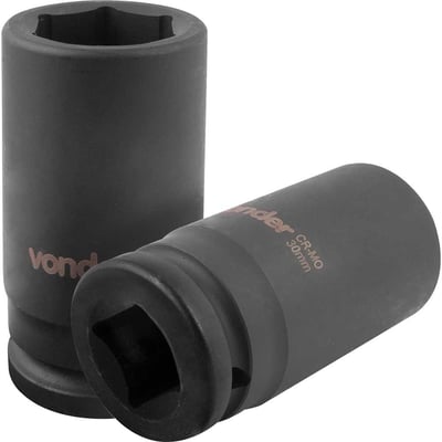 Soquete sextavado longo de impacto, 30 mm, encaixe de 3/4"