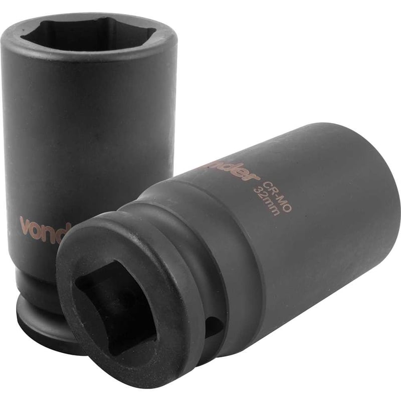 Soquete sextavado longo de impacto, 32 mm, encaixe de 3/4"