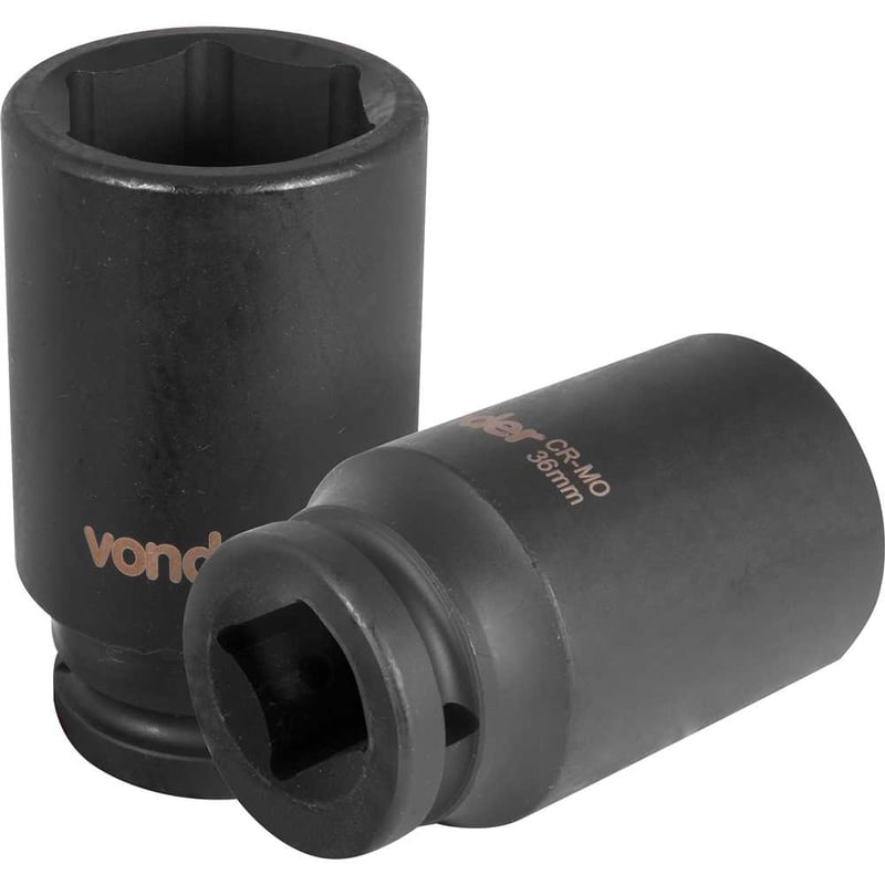 Soquete sextavado longo de impacto, 36 mm, encaixe de 3/4"