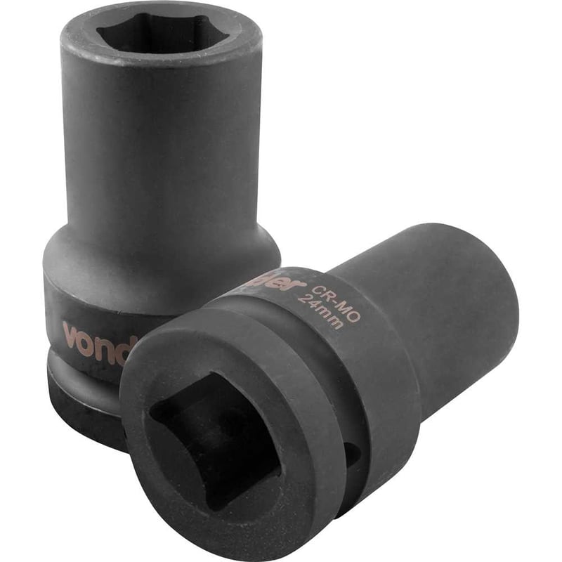 Soquete sextavado longo de impacto, 24 mm, encaixe de 1"
