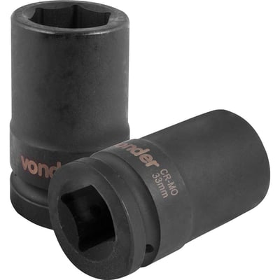 Soquete sextavado longo de impacto, 33 mm, encaixe de 1"