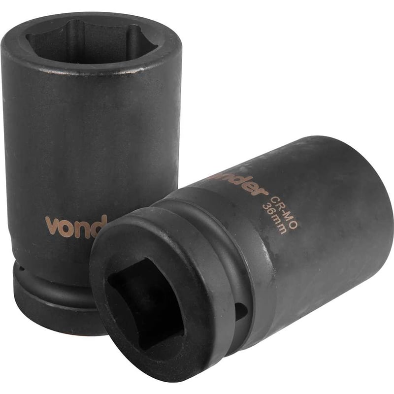 Soquete sextavado longo de impacto, 36 mm, encaixe de 1"