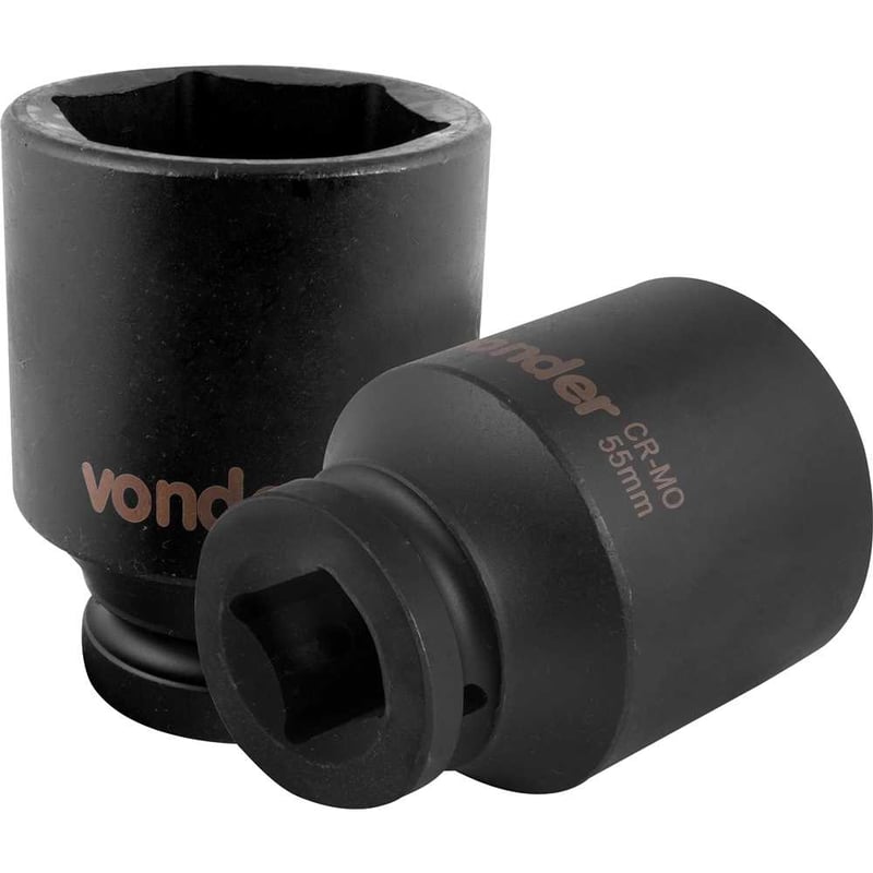 Soquete sextavado longo de impacto, 55 mm, encaixe de 1"
