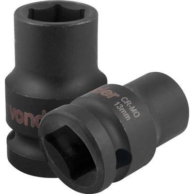 Soquete sextavado de impacto, encaixe de 1/2" x 13,0 mm