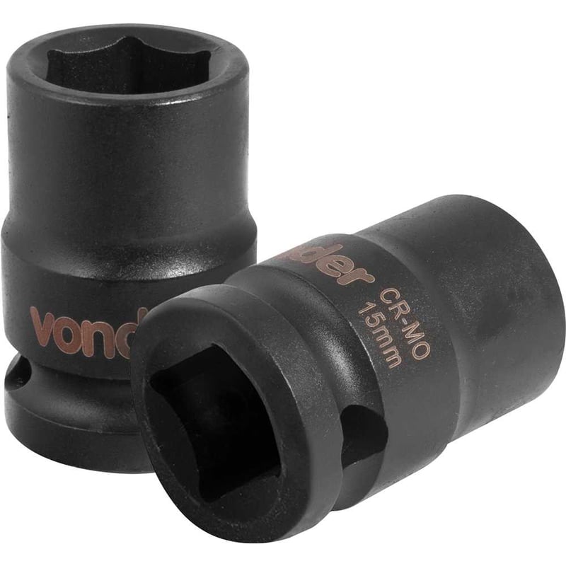 Soquete sextavado de impacto, encaixe de 1/2" x 15,0 mm