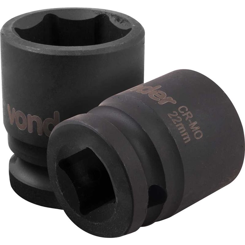 Soquete sextavado de impacto, encaixe de 1/2" x 22,0 mm