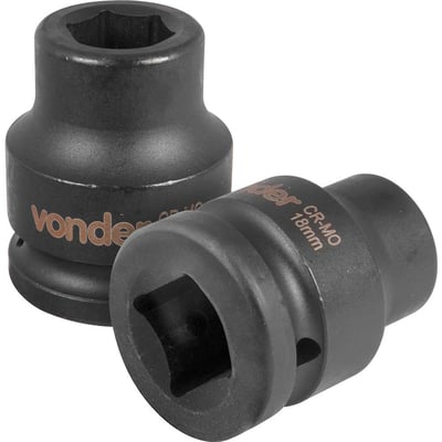 Soquete sextavado de impacto, encaixe de 3/4" x 18,0 mm