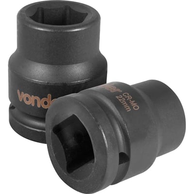 Soquete sextavado de impacto, encaixe de 3/4" x 22,0 mm