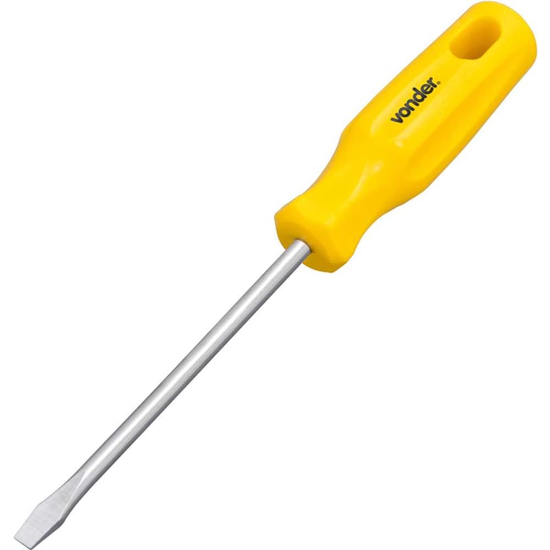 Chave de fenda 1/4" x 5", aço cromo vanádio, com ponta magnetizada
