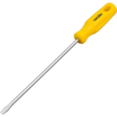 Chave de fenda 1/4" x 8", aço cromo vanádio, com ponta magnetizada