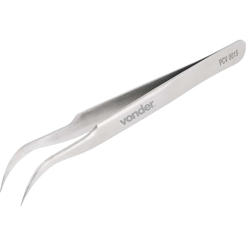 Pinça ponta curva, inox, PCV 0015