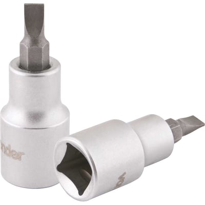 Soquete com encaixe de 1/2", fenda simples, 4 mm
