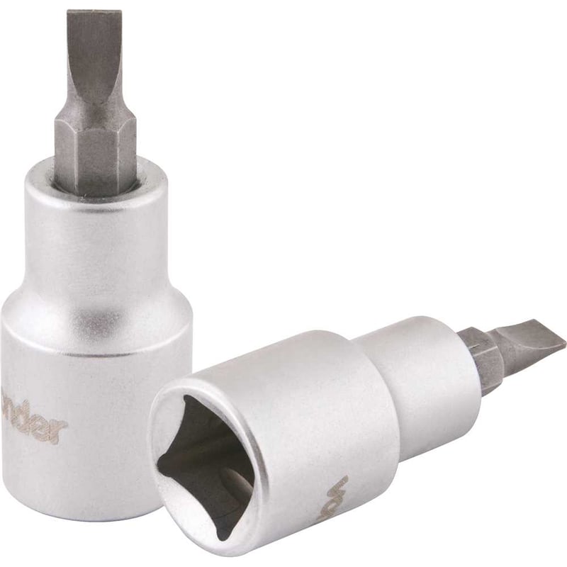 Soquete com encaixe de 1/2", fenda simples, 4 mm