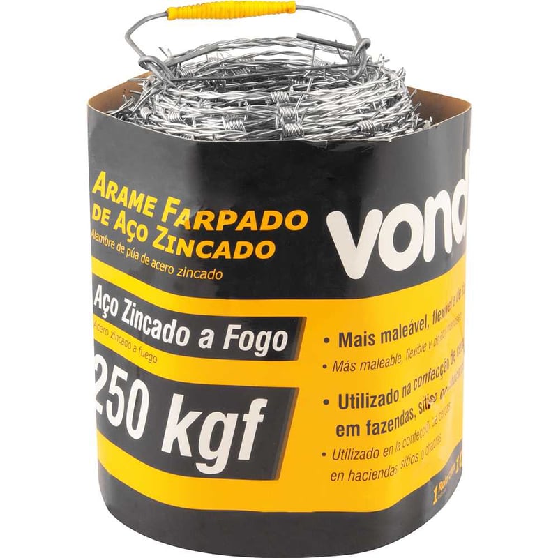 Arame farpado 250 kgf, 100 m