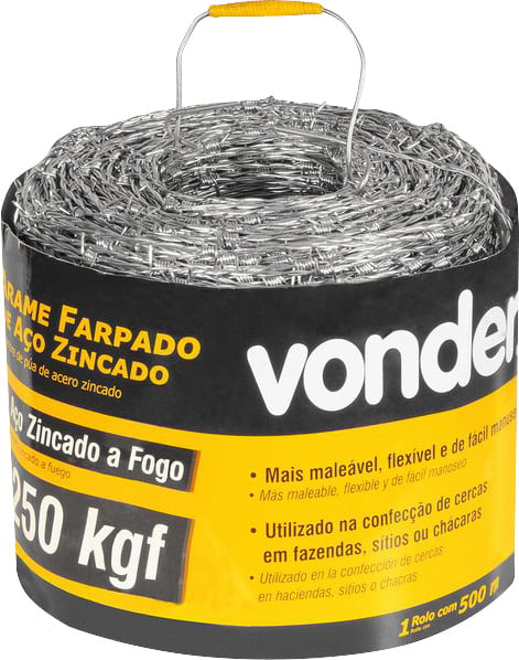 Arame farpado 250 kgf, 500 m