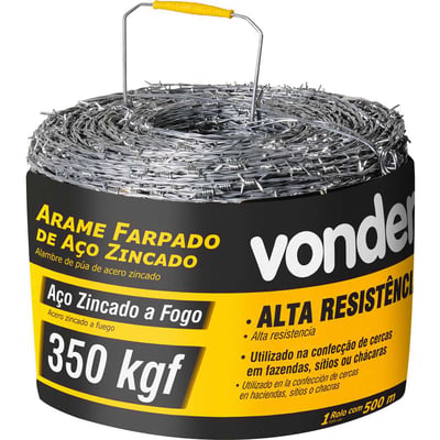 Arame farpado 350 kgf, 500 m