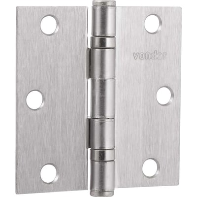 Dobradiça 3" com anel de rolamento, niquelada, com 3 peças