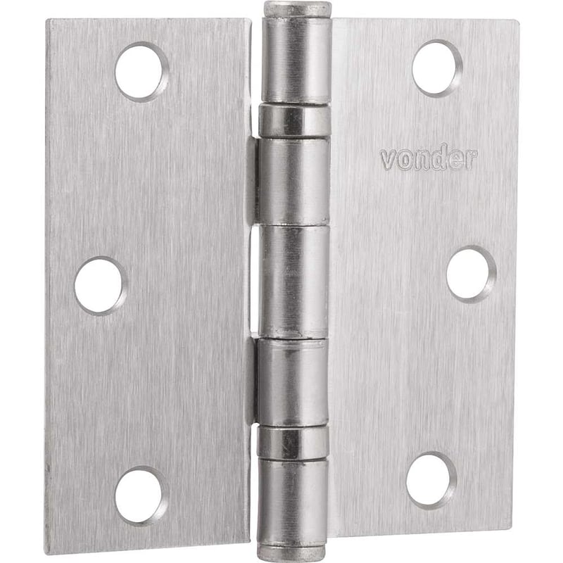 Dobradiça 3" com anel de rolamento, niquelada, com 3 peças