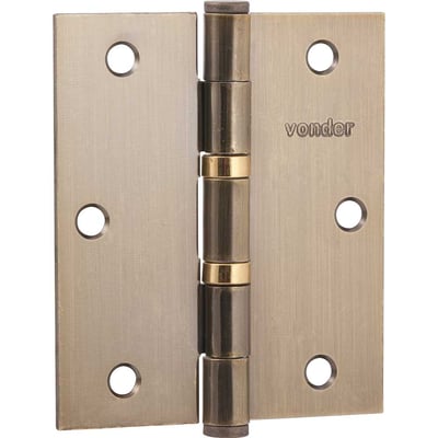 Dobradiça 3.1/2" com anel rolamento, latonada, com 3 peças