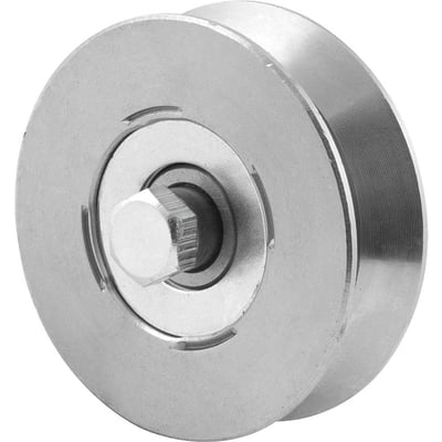 Roldana para portão 2.1/2", tipo V, aço polido, sem caixa