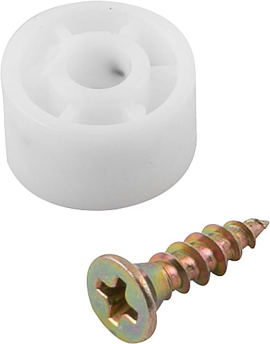 Suporte para prateleira redondo, branco, com parafuso 4,0 mm x 16 mm