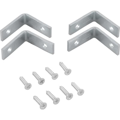 Cantoneira para cortina, 3 cm x 3 cm, zincada, com 4 peças