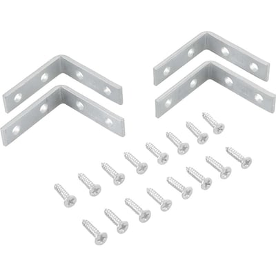 Cantoneira para cortina, 4 cm x 4 cm, zincada, com 4 peças