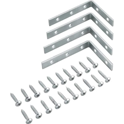Cantoneira para cortina, 5 cm x 7 cm, zincada, com 4 peças