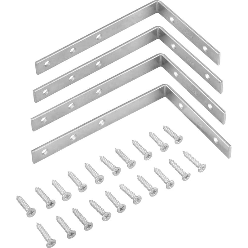 Cantoneira para cortina, 7 cm x 11 cm, zincada, com 4 peças