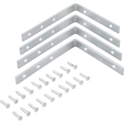 Cantoneira para cortina, 8 cm x 10 cm, zincada, com 4 peças