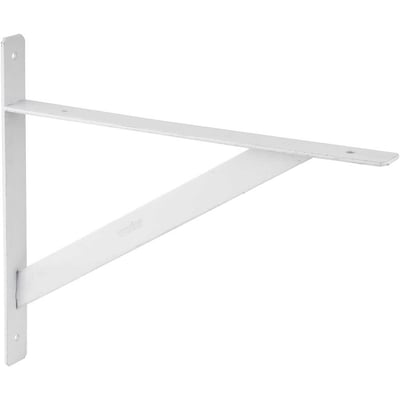 Cantoneira tipo mão francesa, reforçada, cor branca, 25 cm