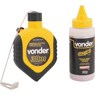 Linha com giz, vermelha, para drywall