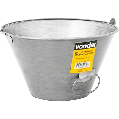 Balde metálico para concreto, 10 litros