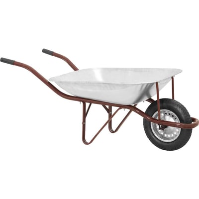 Carrinho de mão com pneu e câmara, caçamba reta, galvanizada