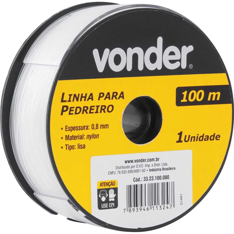 Linha para pedreiro lisa, 0,8 mm x 100 m