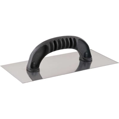 Desempenadeira de aço, lisa, com cabo plástico, 120 mm x 255 mm