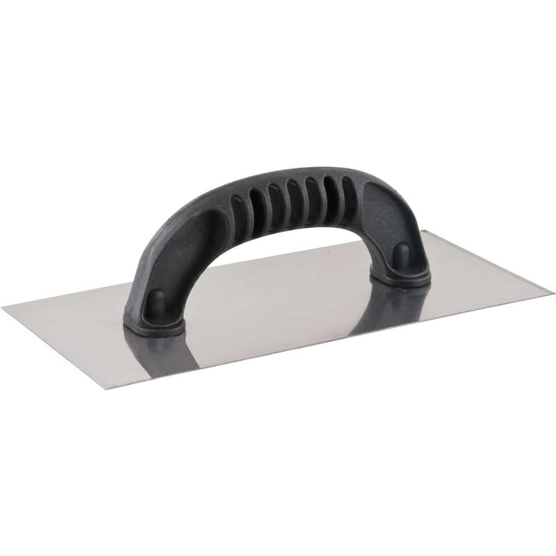 Desempenadeira de aço, lisa, com cabo plástico, 120 mm x 255 mm