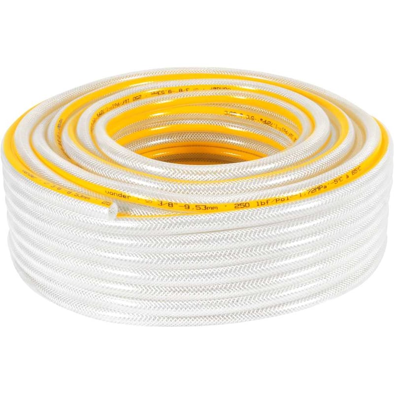 Mangueira PVC cristal trançada, multiuso, 250 libras, 3/8"