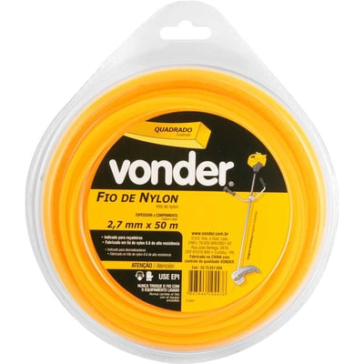 Fio de nylon, 2,7 mm x 50 m, quadrado
