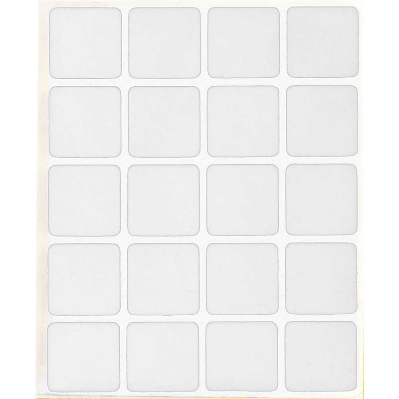 Feltro autoadesivo branco, quadrado, 22 mm