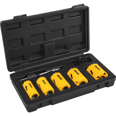 Jogo de serras copo bimetal, em aço rápido, com 7 peças, SCV 400