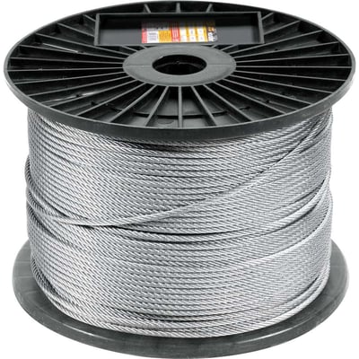 Cabo de aço galvanizado, alma de fibra, 1,59 mm - 1/16", 6 x 7