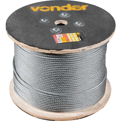 Cabo de aço galvanizado, alma de fibra, 7,94 mm - 5/16", 6 x 36WS