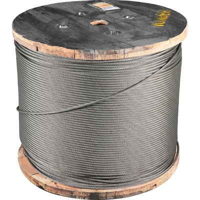 Cabo de aço para elevadores, alma de fibra, polido, 7,94 mm - 5/16", 8 x 19S