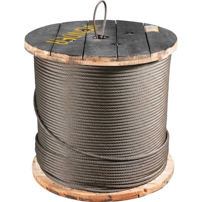 Cabo de aço para elevadores, alma de fibra, polido, 15,90 mm - 5/8", 8 x 19S
